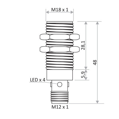 Czujnik indukcyjny DCDGS-18-POK-ST4| Eickmann Elektronik