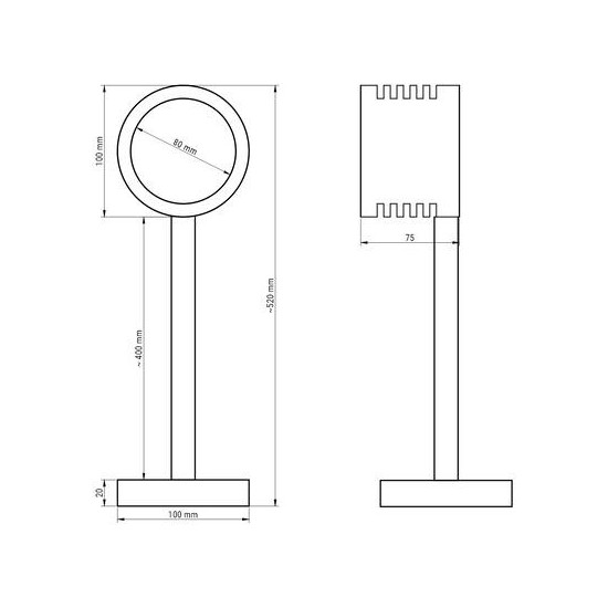 Lampa maszynowa LED MBR-100-MAG-KST4 | Eickmann Elektronik