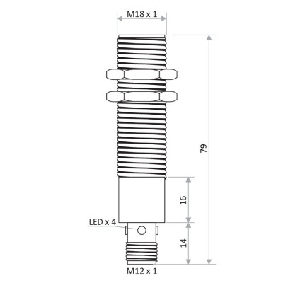 Czujnik indukcyjny DCDLVM-18-PSK-ST4 | Eickmann Elektronik