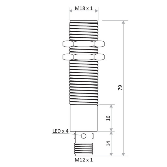 Czujnik indukcyjny DCDLVM-18-PSK-ST4 | Eickmann Elektronik