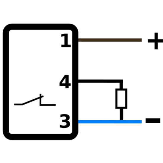 Czujnik indukcyjny M12 DCDGS-12-POK-ST4 PNP NC, 4 mm, IP67