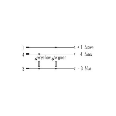 Przewód M8 LED PNP 3-pin 5 m PUR | binder 77 3608 0000 50003-0500