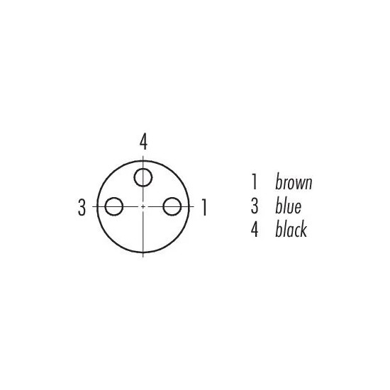 Przewód M8 LED PNP 3-pin 5 m PUR | binder 77 3608 0000 50003-0500