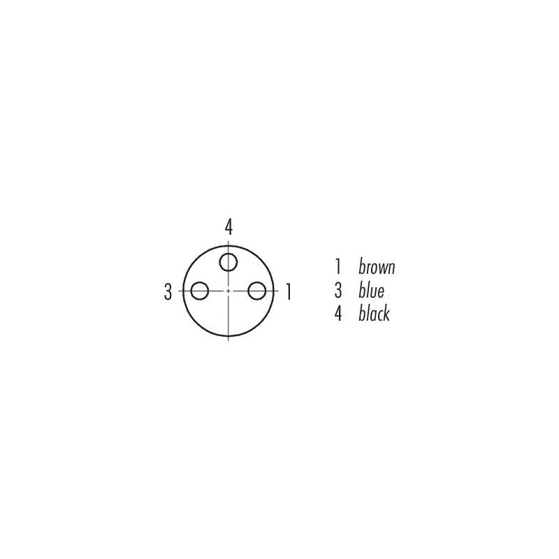 Pinout złącza M8 3-pin żeńskiego binder 77 3406 0000 50003-1000