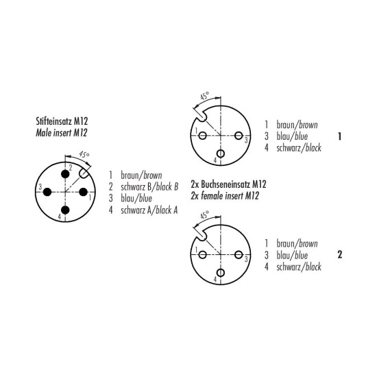 Rozdzielacz Y - binder - M12/M12 na M12