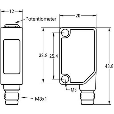 Czujnik laserowy z eliminacją tła OTHL-32-PUK-ST3-42 | Eickmann Elektronik
