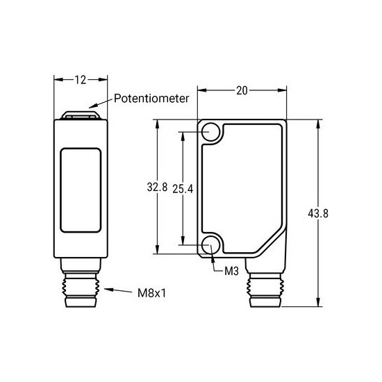Czujnik laserowy z eliminacją tła OTHL-32-PUK-ST3-42 | Eickmann Elektronik