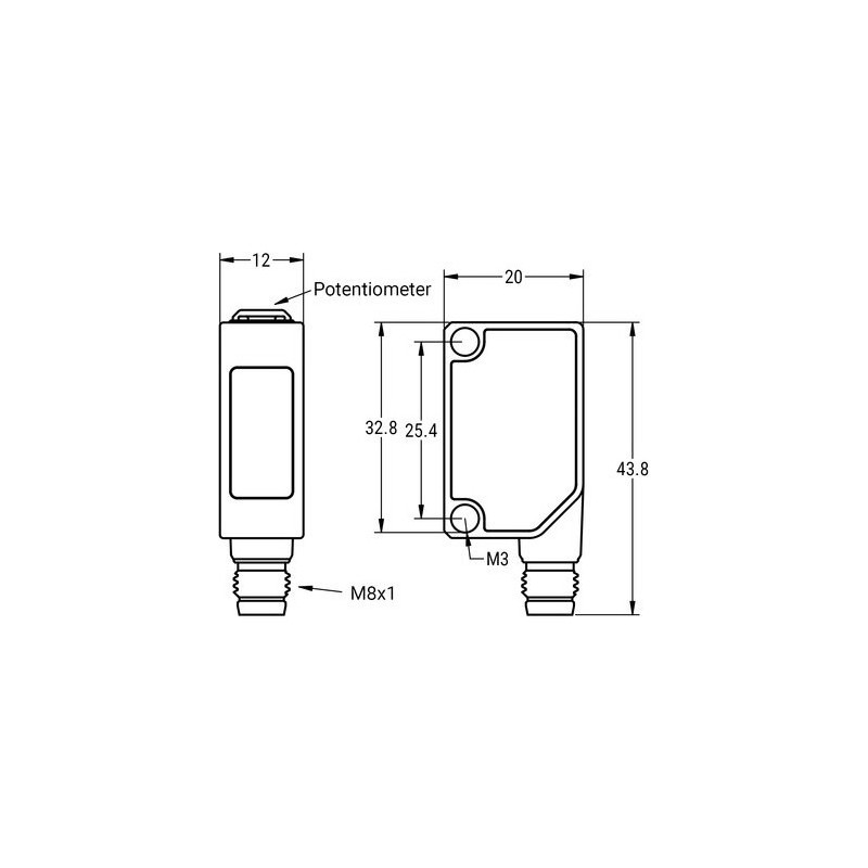 Czujnik laserowy z eliminacją tła OTHL-32-PUK-ST3-42 | Eickmann Elektronik