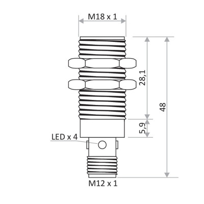 Czujnik indukcyjny M18 - Eickmann Elektronik