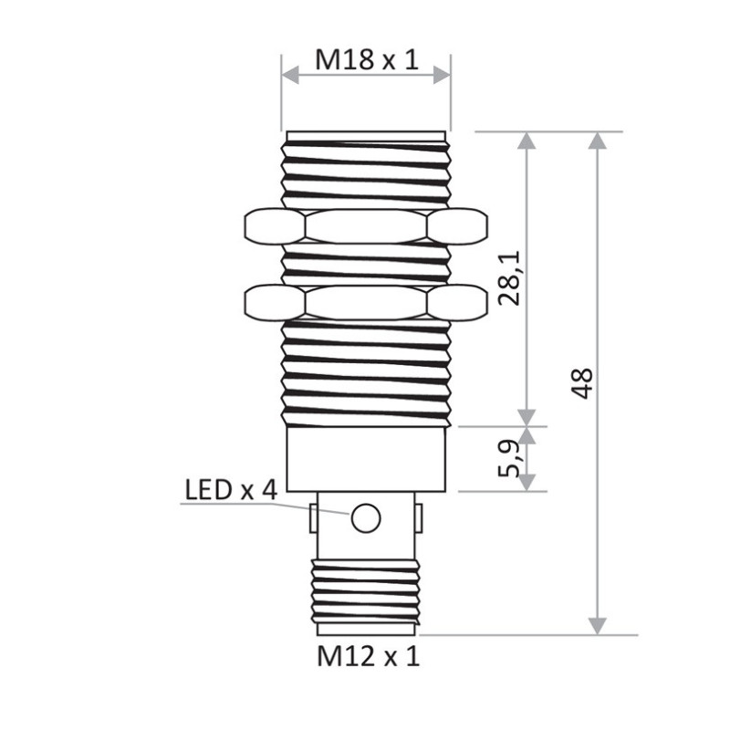 Czujnik indukcyjny M18 - Eickmann Elektronik
