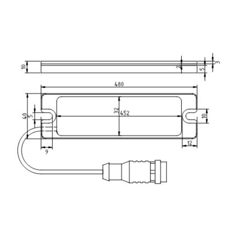MB-480-W-KST4 | Płaska lampa maszynowa LED 480mm 24V PWM IP67
