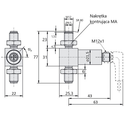 Przetwornik siły F2301 10 kN 4-20 mA WIKA stal nierdzewna