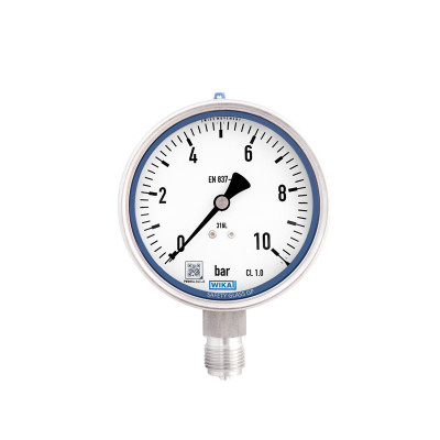 Manometr nierdzewny 10 bar, 100 mm, G1/2B, dolny | WIKA 232.50
