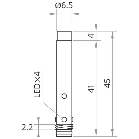 Czujnik indukcyjny DCDGS-065-PSK-ST3 – rysunek techniczny