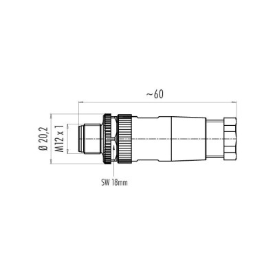 Złącze wtykowe 99 0487 12 08 | binder Złącze wtykowe 99 0487 12 08 | binder