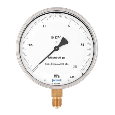 Manometr kontrolny do prób szczelności WIKA 312.20.160, 2,5 MPa