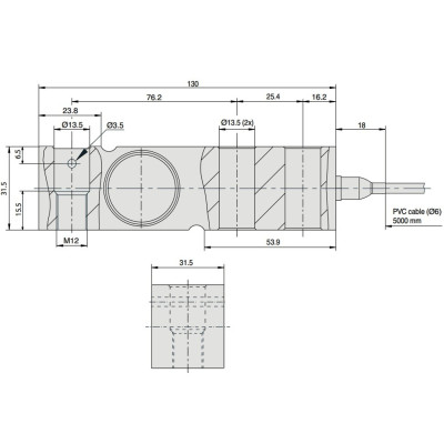Belka tensometryczna F3201 1000 kg WIKA, stal nierdzewna, IP68