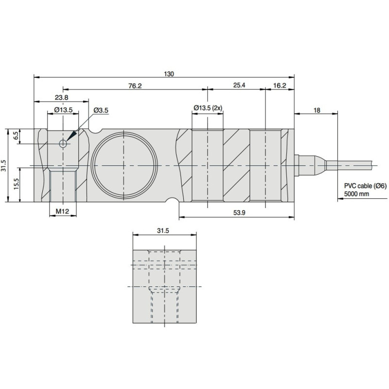 Belka tensometryczna F3201 1000 kg WIKA, stal nierdzewna, IP68