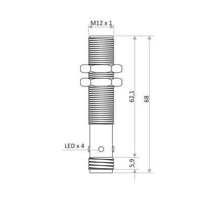 Czujnik indukcyjny DCGL-12-PSK-ST4 | Eickmann Elektronik