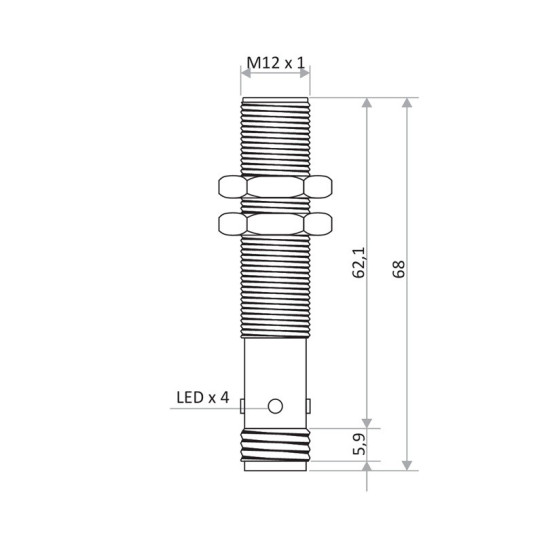 Czujnik indukcyjny DCGL-12-PSK-ST4 | Eickmann Elektronik