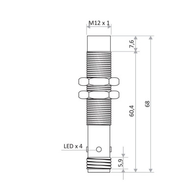 Czujnik indukcyjny DCTGL-012-PSK-ST4 | Eickmann Elektronik
